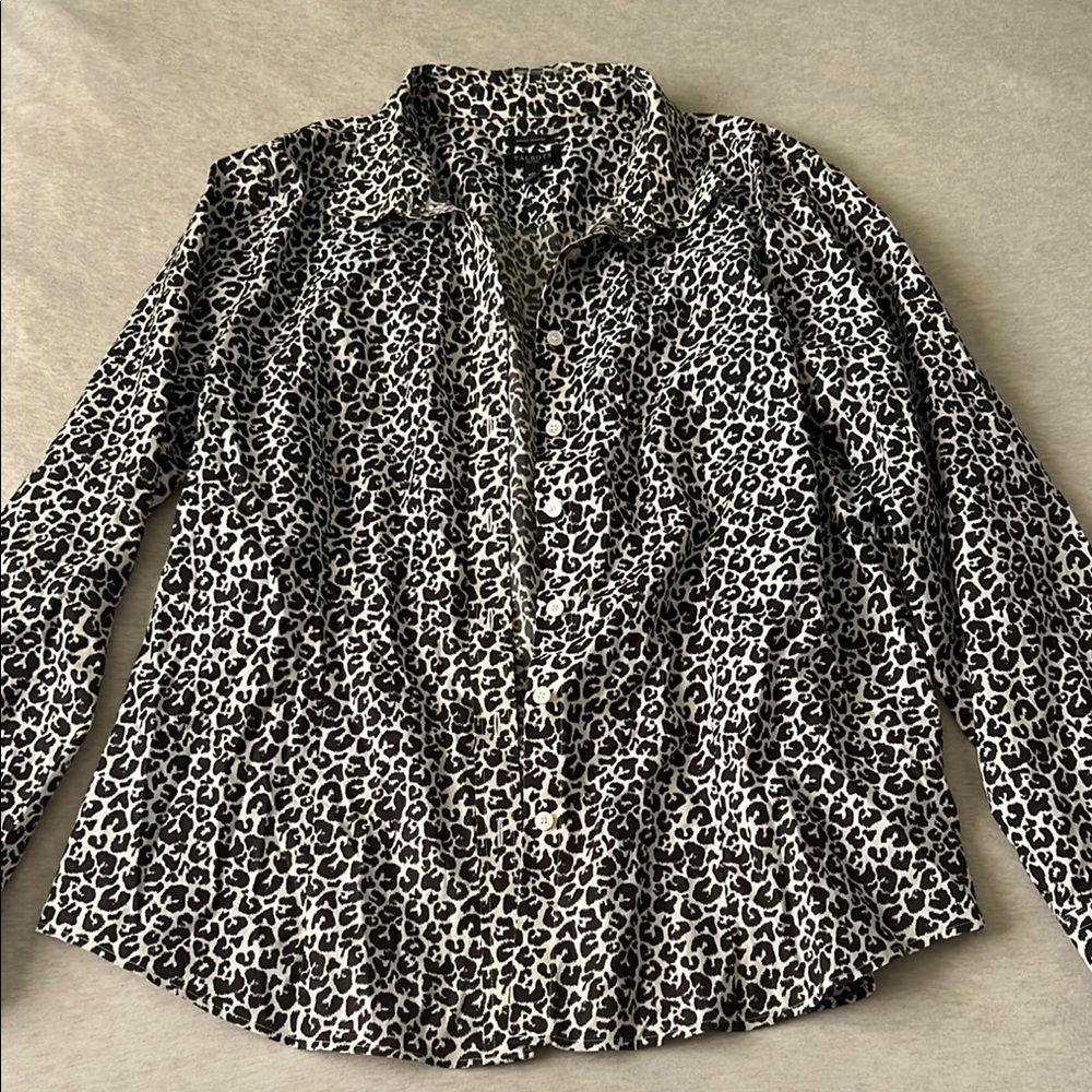 Talbots Black and White Animal Print Blouse